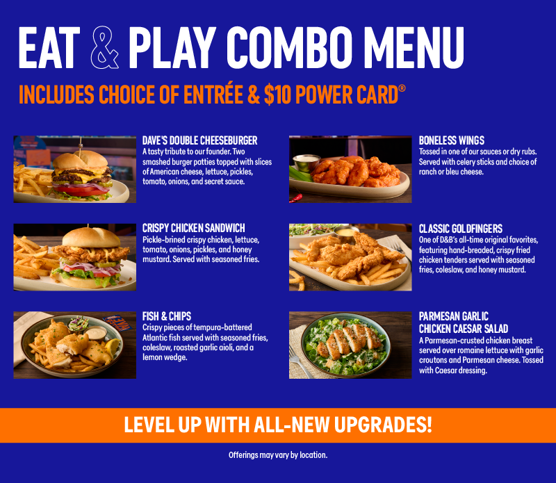 Dave & Buster's Eat & Play Combo Starting at $19.99
