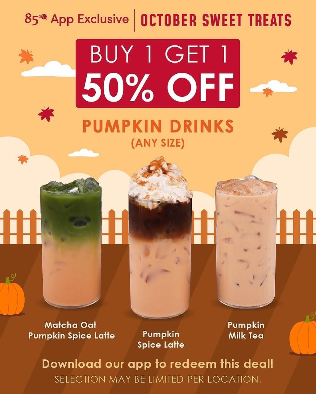 ENDED - Buy 1, Get One 50% Off at 85°C Bakery Cafe