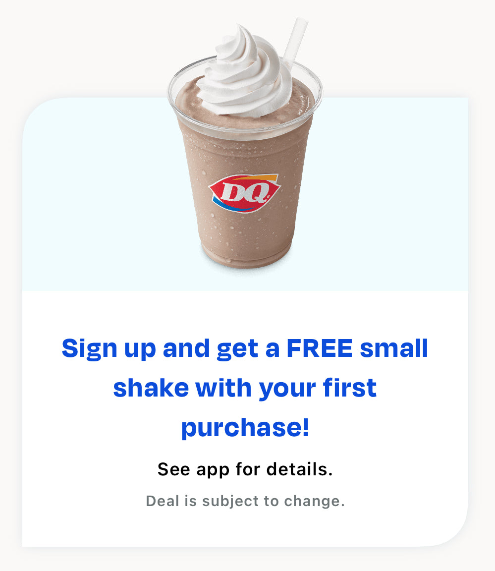 Get Dairy Queen App for a FREE Small Shake with Purchase
