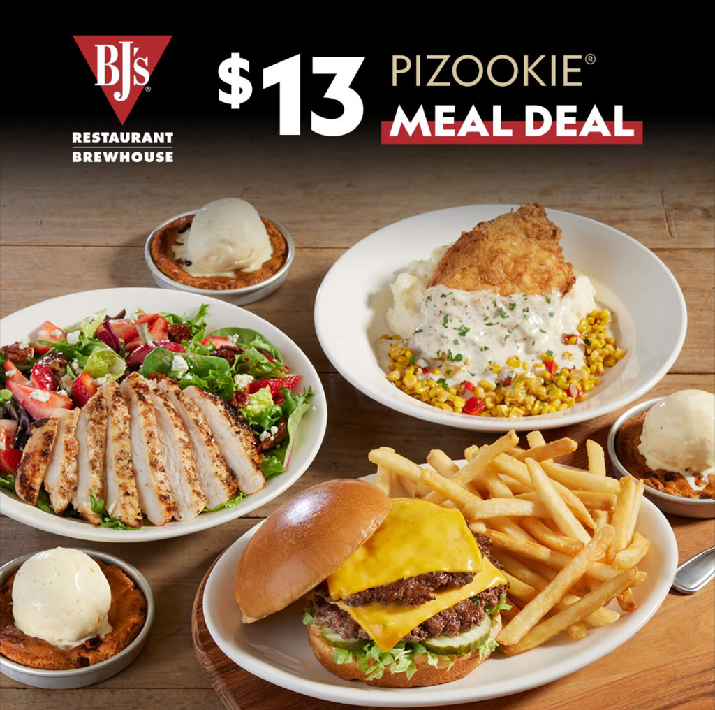 BJ's $13 Lunch with Pizookie Meal Deals Monday-Friday
