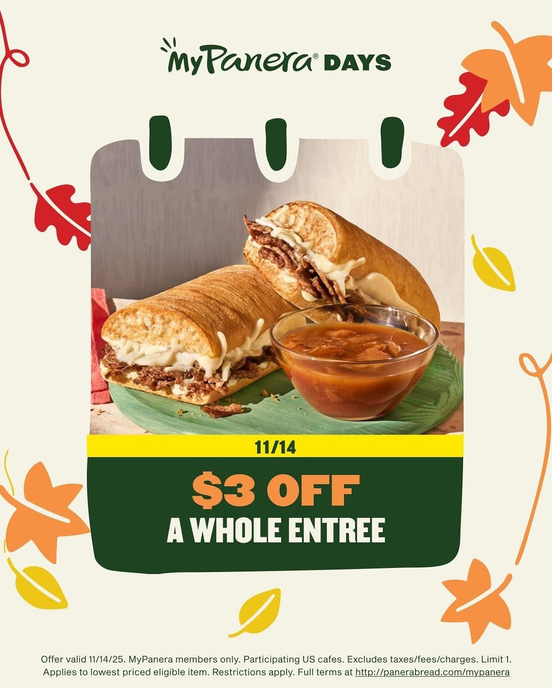 Weekly Deals at Panera Through 11/16