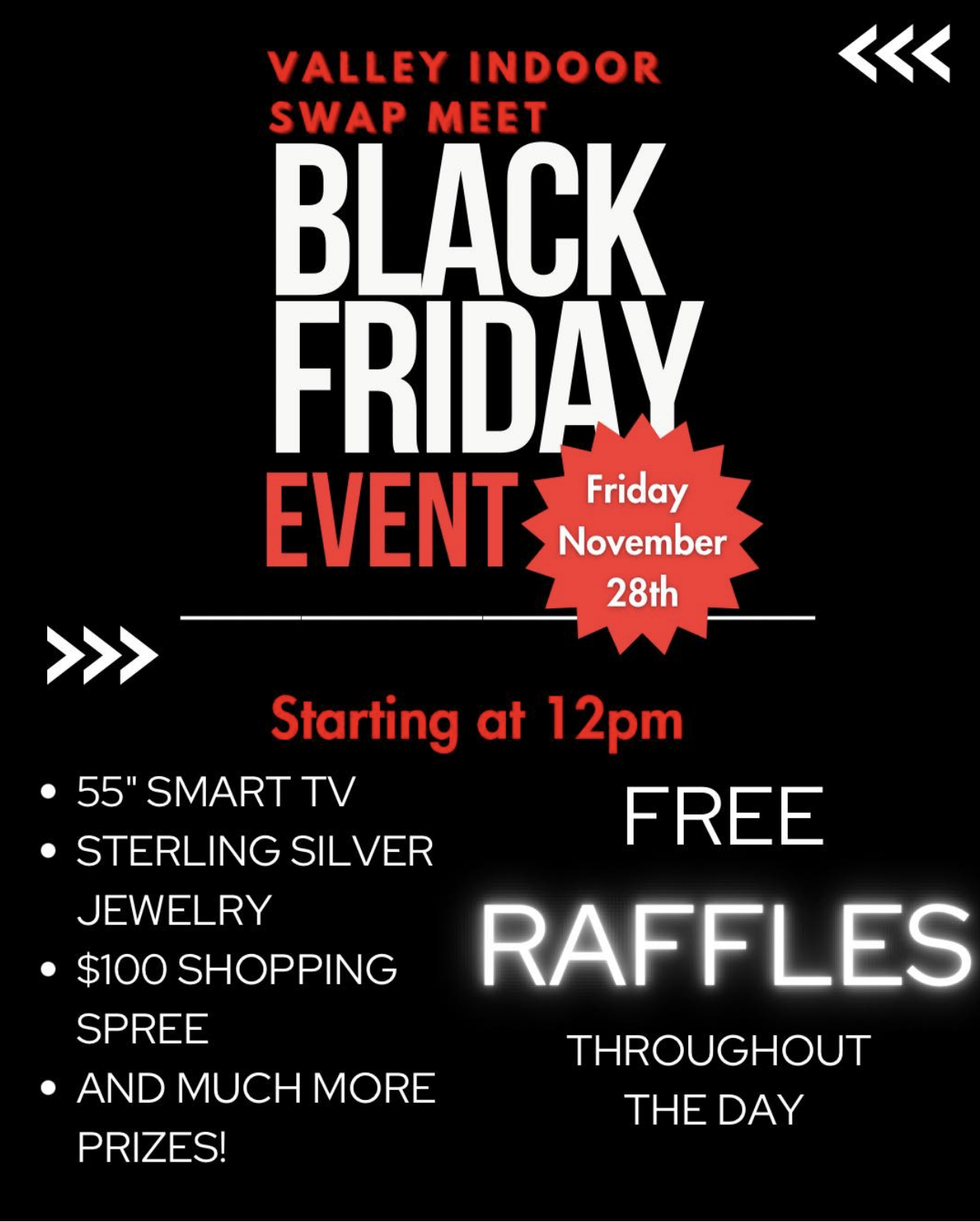 Black Friday Event at the Pomona Valley Indoor Swap Meet