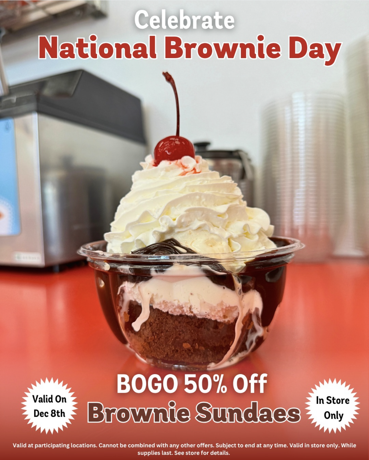 Get 1 Brownie Sundae, Your Second is 50% Off at Bruster's