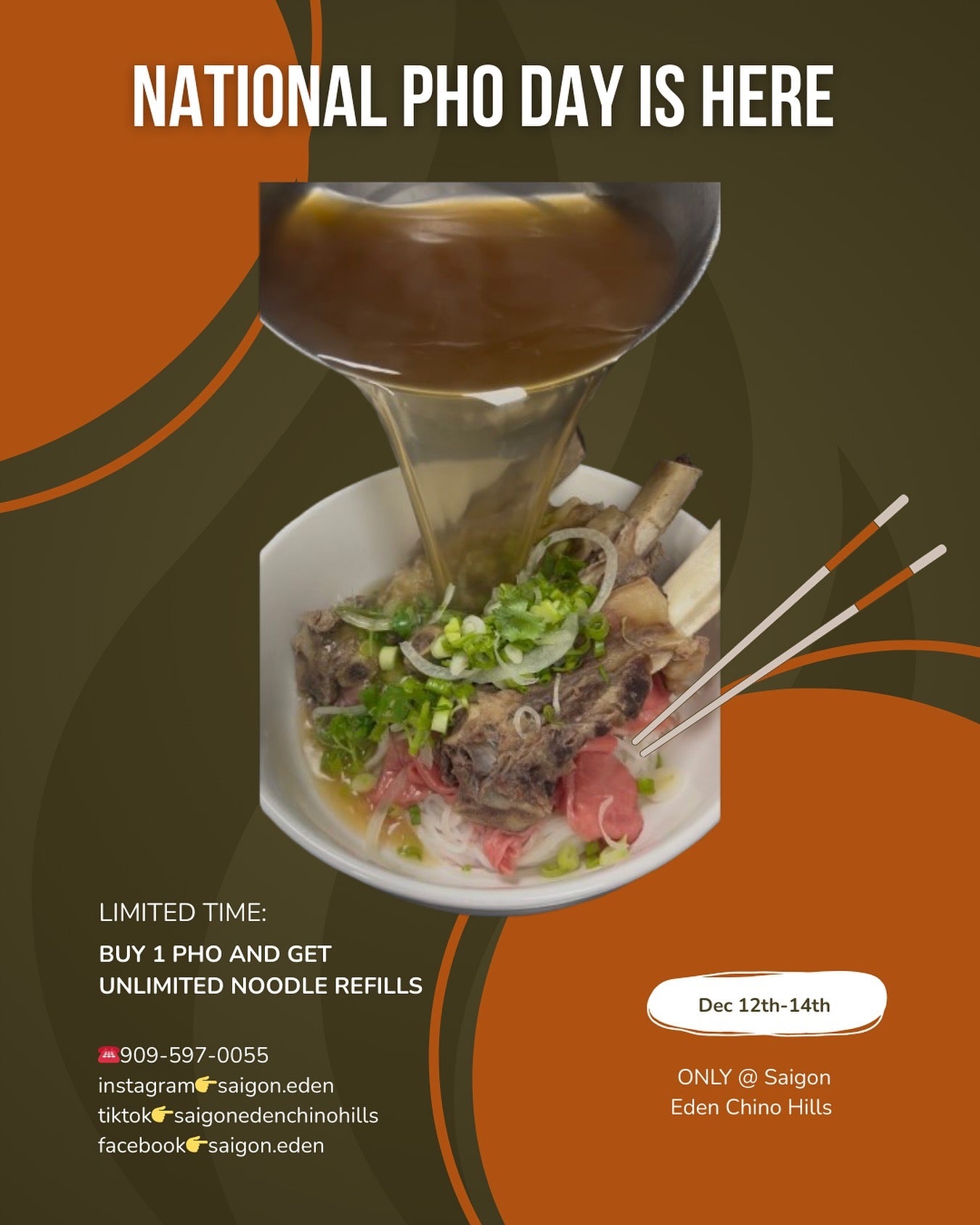 Buy 1 Pho, Get Unlimited Noodle Refills at Saigon Eden
