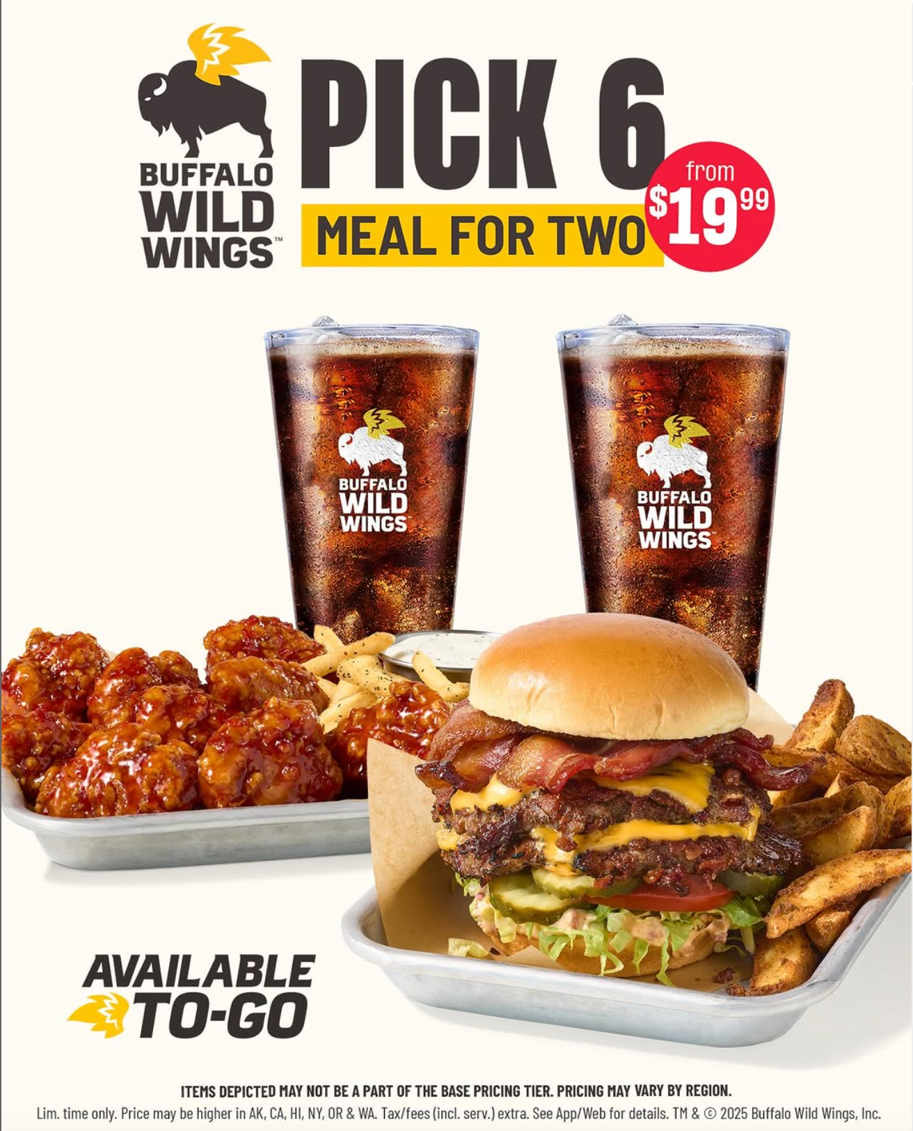 Pick 6 Meal for Two at BWW