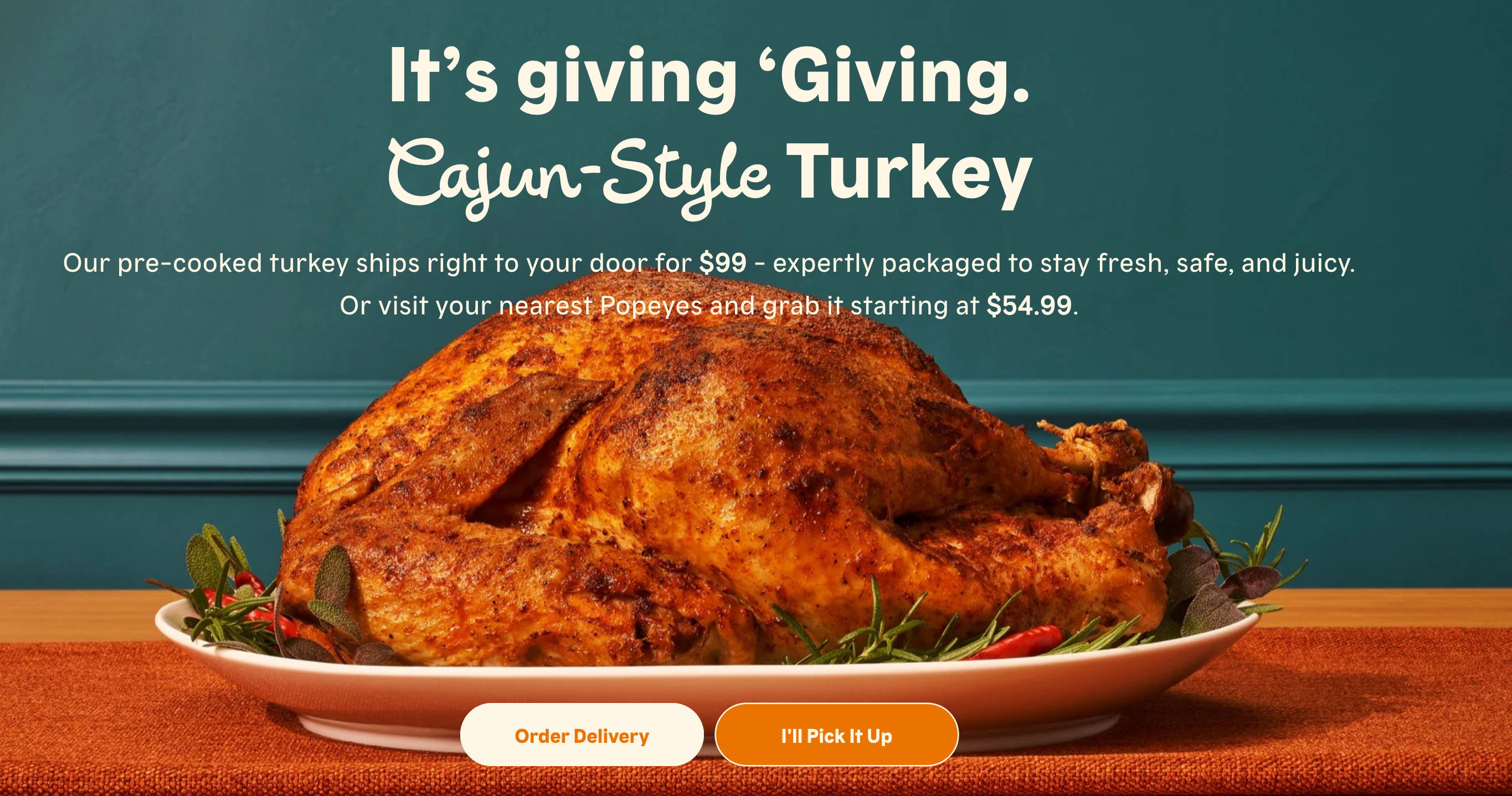 Pre-Order the Popeyes Thanksgiving Cajun-Style Turkey