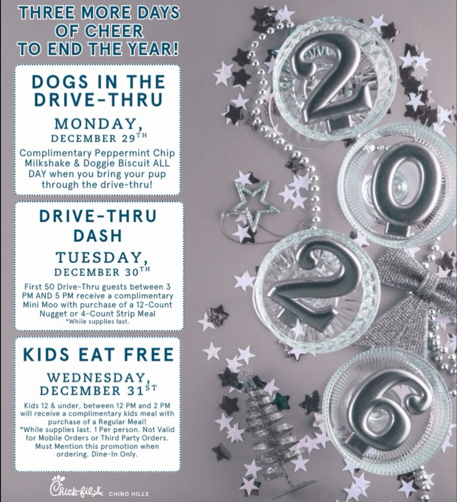 End of Year Deals at Chick-Fil-A Chino Hills