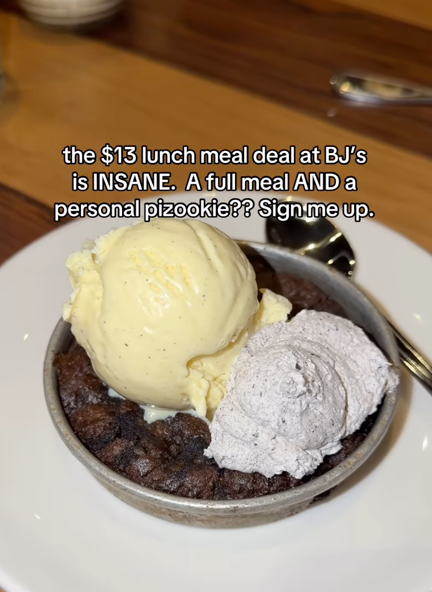 BJ's $13 Lunch with Pizookie Meal Deals Monday-Friday