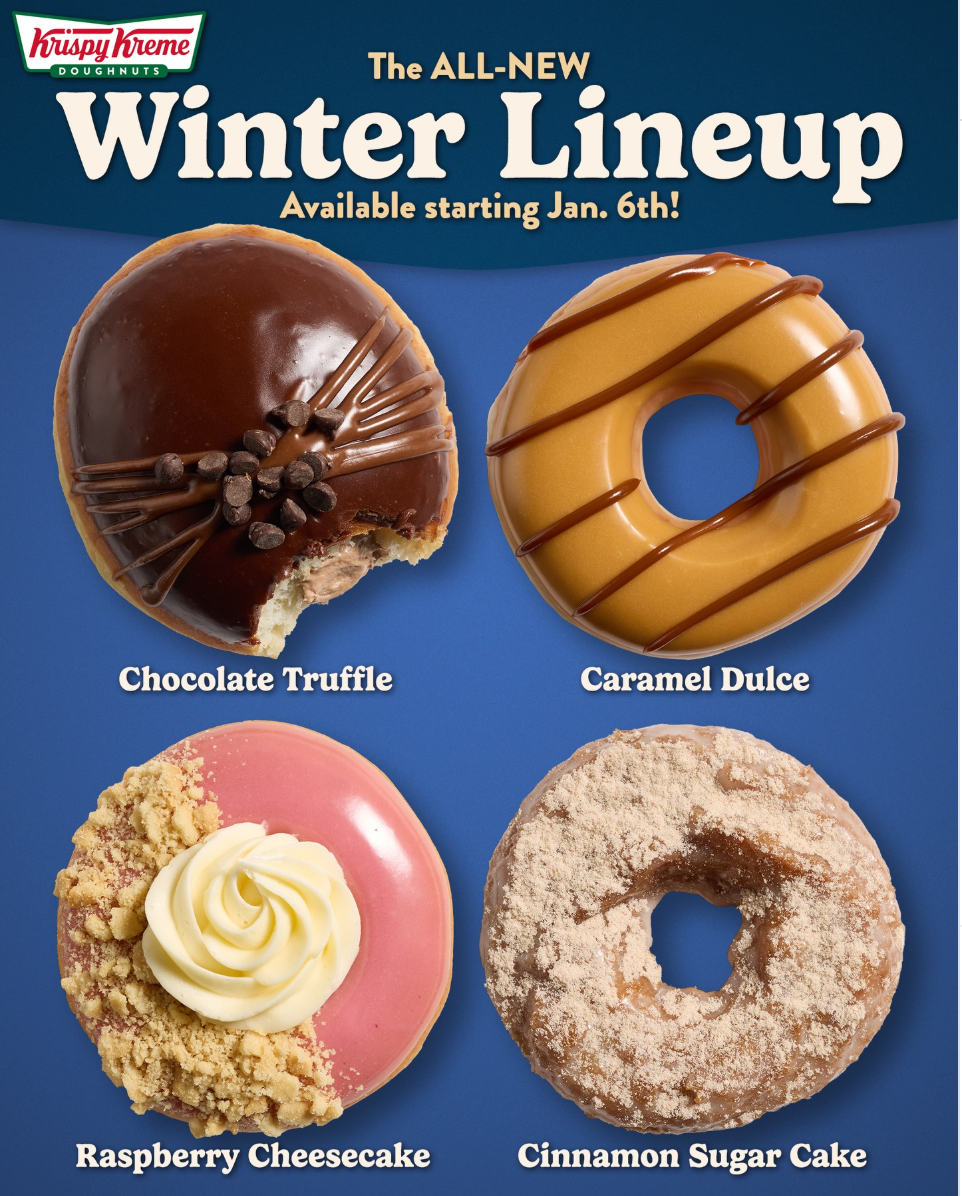FREE Cozy Winter Donut with Purchase at Krispy Kreme on 1/26