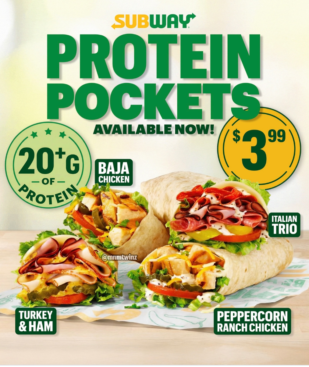 $3.99 New Protein Pockets at Subway