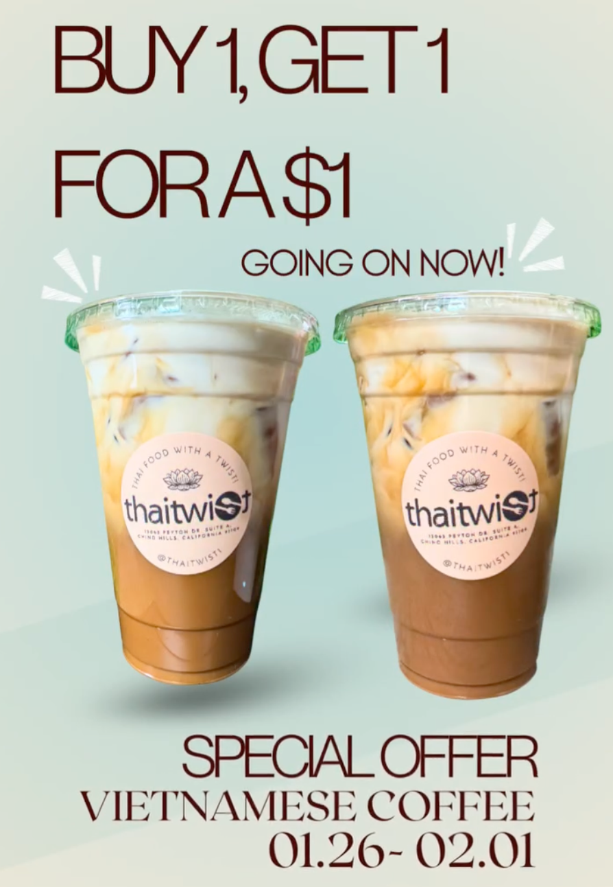 BOGO for $1 Vietnamese Coffees at Thai Twist