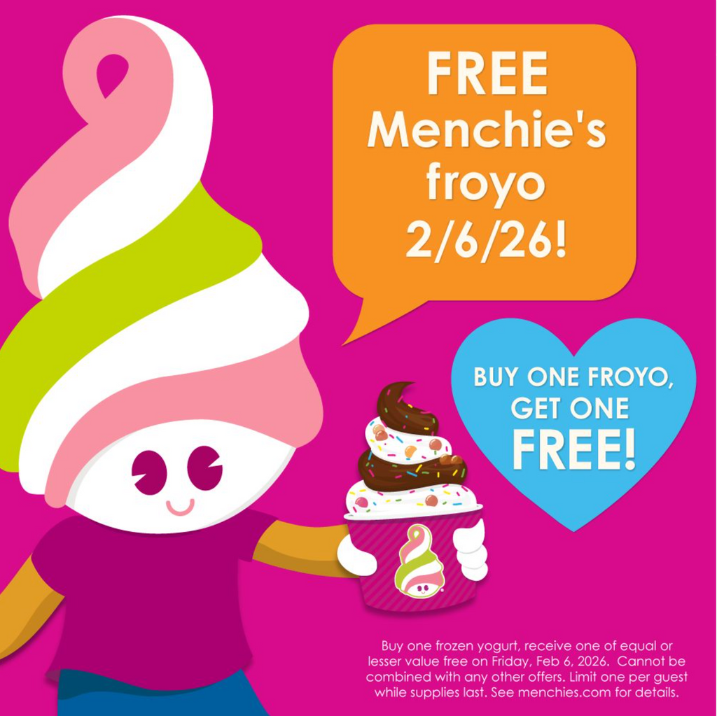Buy 1, Get 1 Free Froyo at Menchie's on 2/6