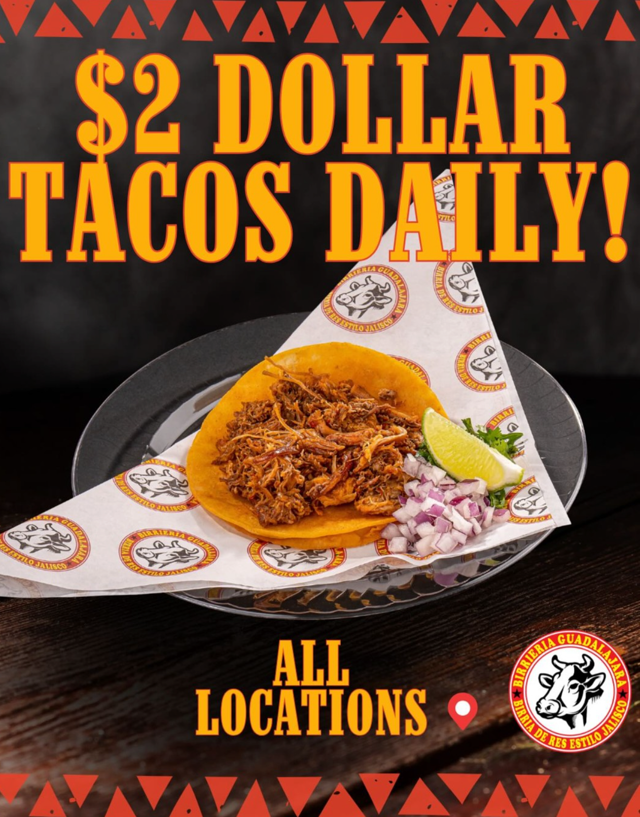 $2 Tacos Daily at Birrieria Guadalajara