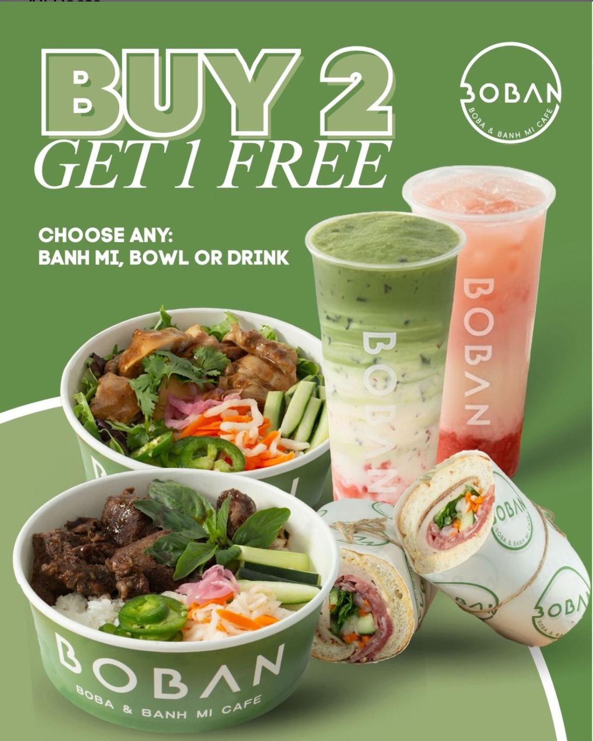 Buy 2, Get 1 Free at Boban
