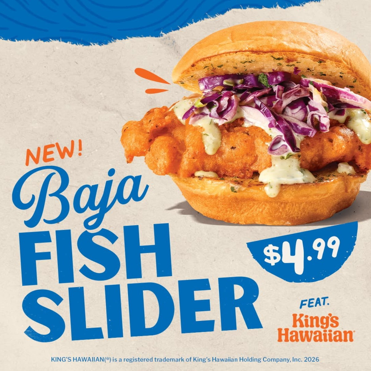 $4.99 Baja Fish Slider at Rubio's