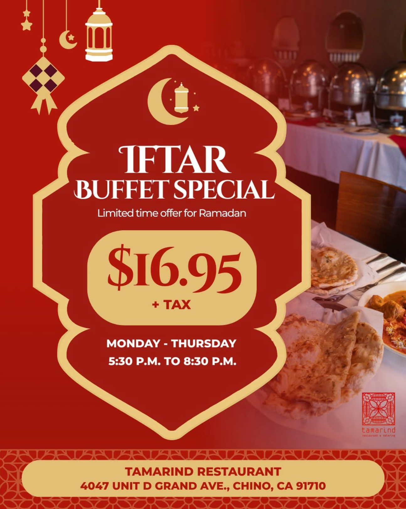 $16.95 Ramadan Buffet Special at Tamarind