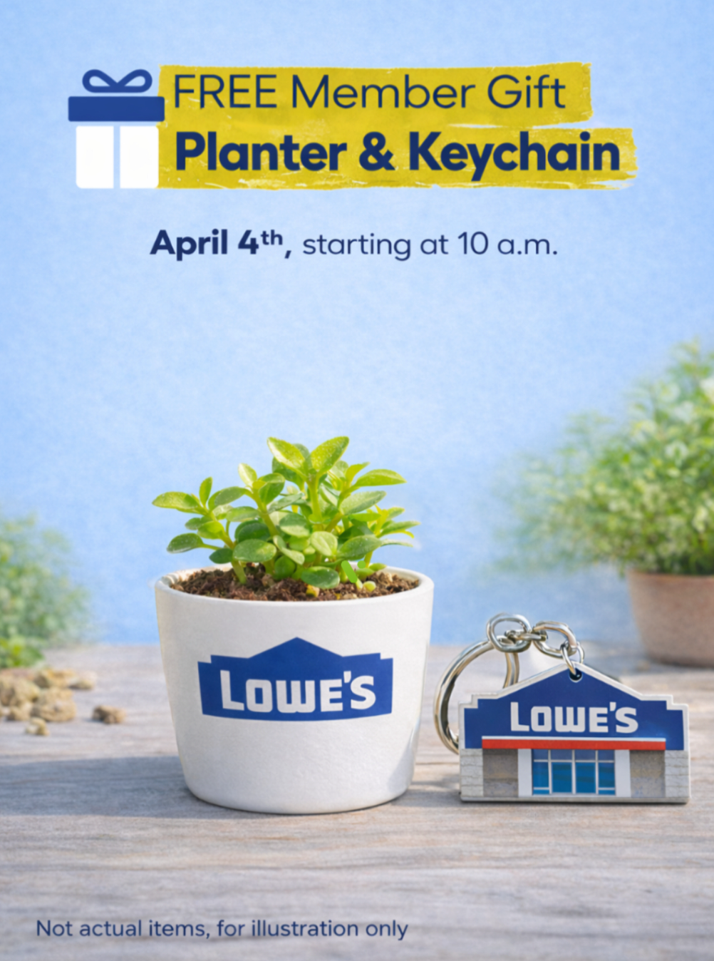 Free Planter & Keychain at Lowe's on 4/4