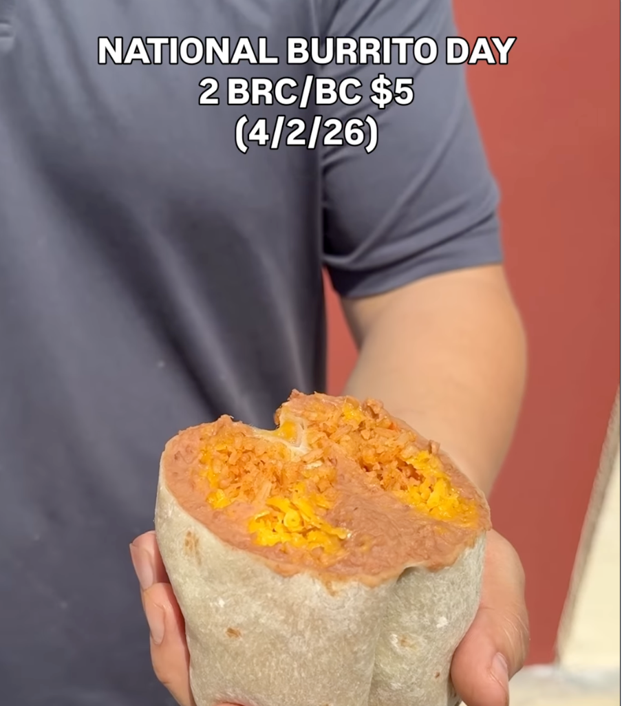 2 BRC or Bean & Cheese Burritos at Miguel's Jr. on 4/2