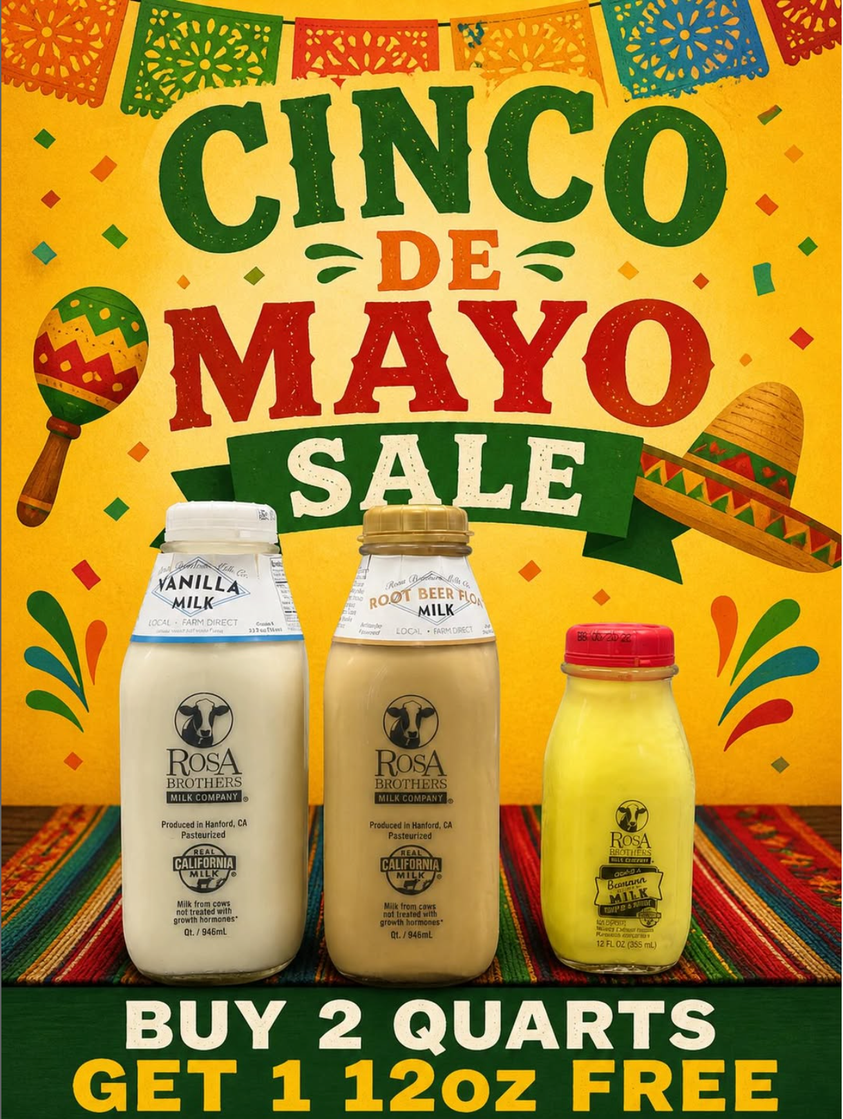 Buy 2 Quarts Get a Mini for FREE at Chino Farm Fresh Dairy
