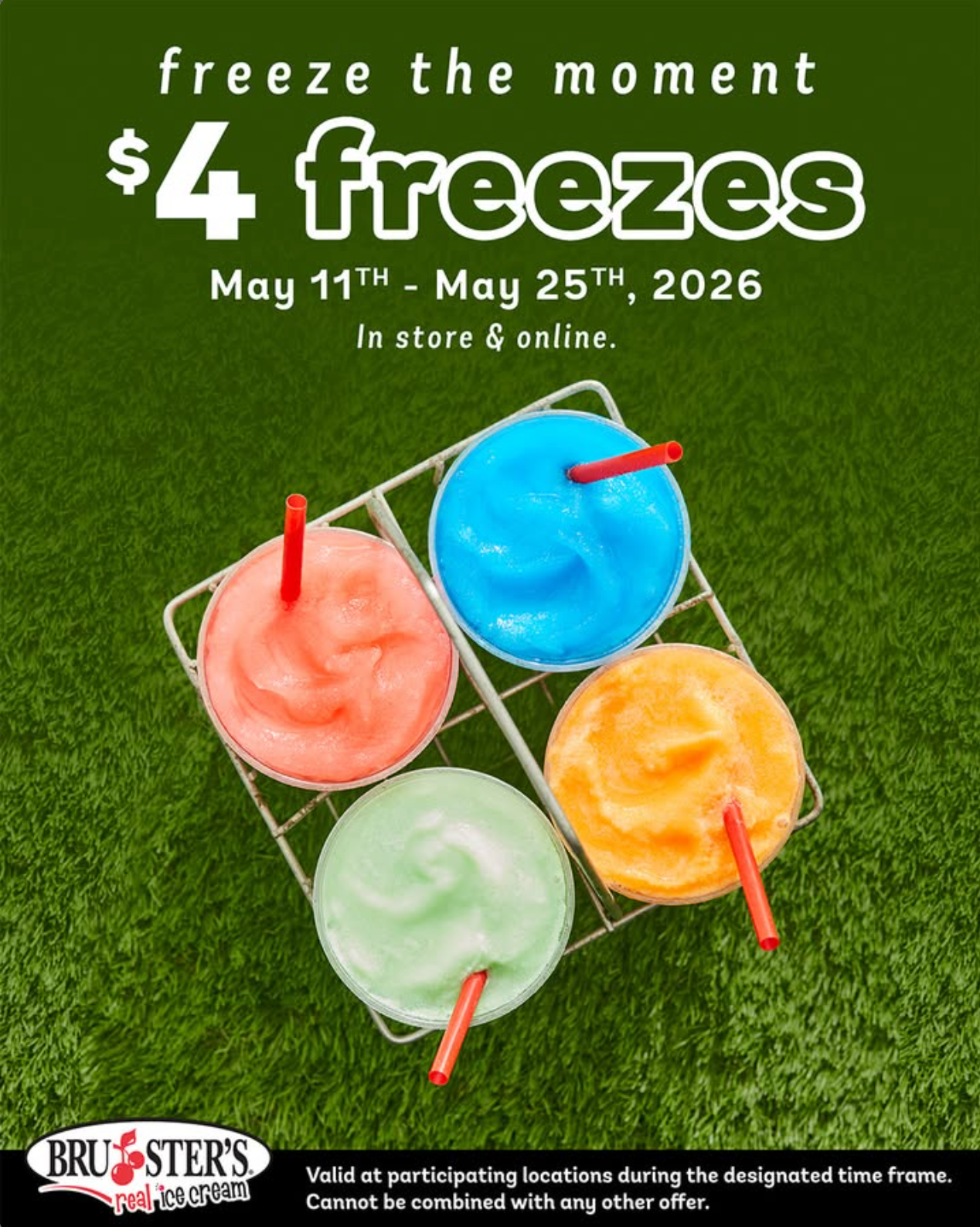 $4 Freezes at Bruster's Until 5/25