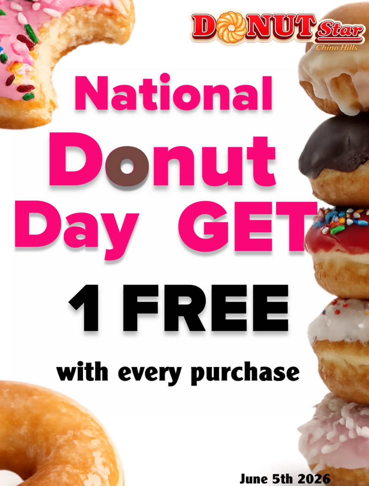 Free Donut with Purchase at Donut Star