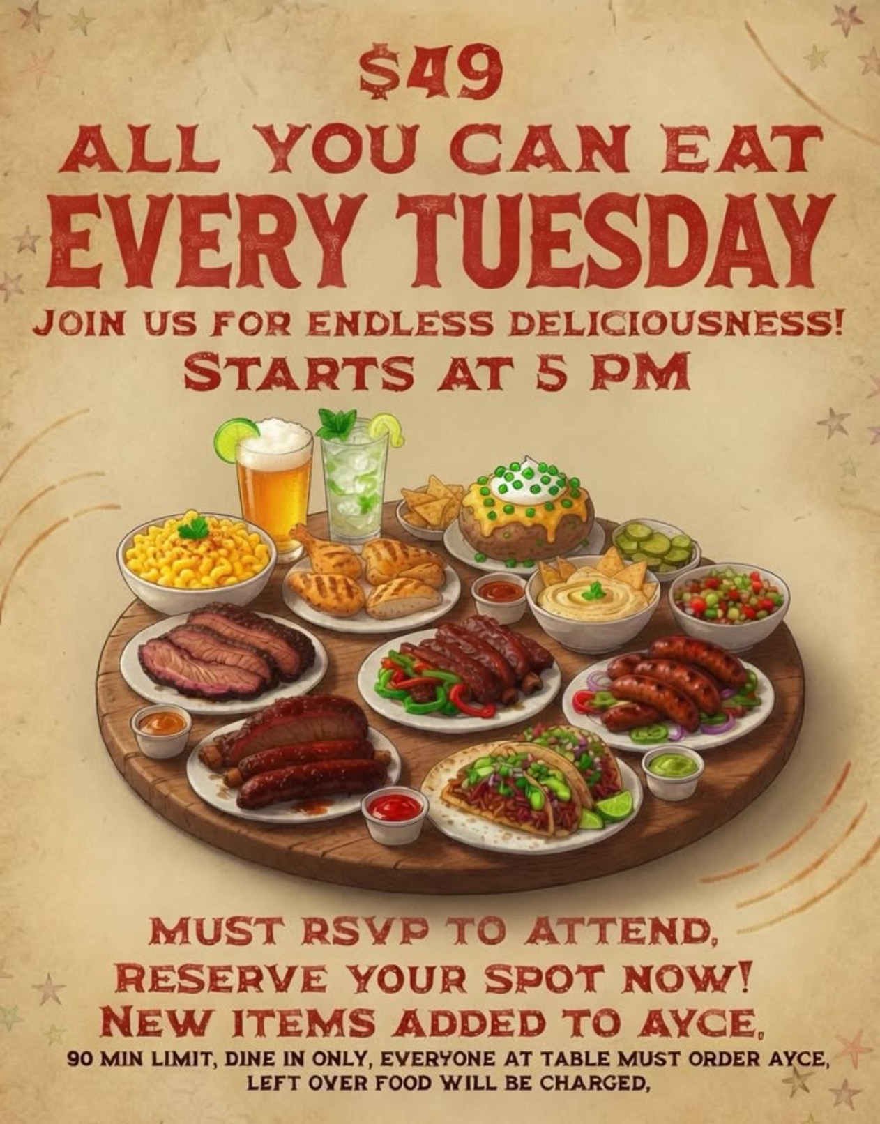 $49 AYCE BBQ at Mule Car Smokehouse