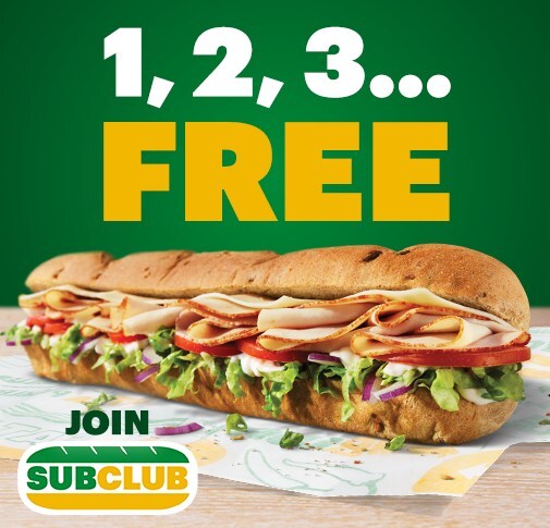 Every 4th Footlong is Free at Subway for Sub Club Members
