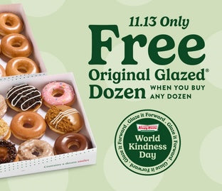 Free Original Glazed Dozen When You Buy Any Dozen at Krispy Kreme