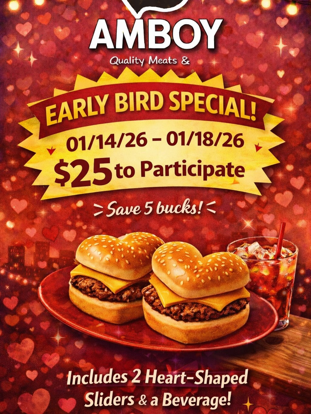 West Covina Speed Dating at Amboy Quality Meats Early Bird Special $25