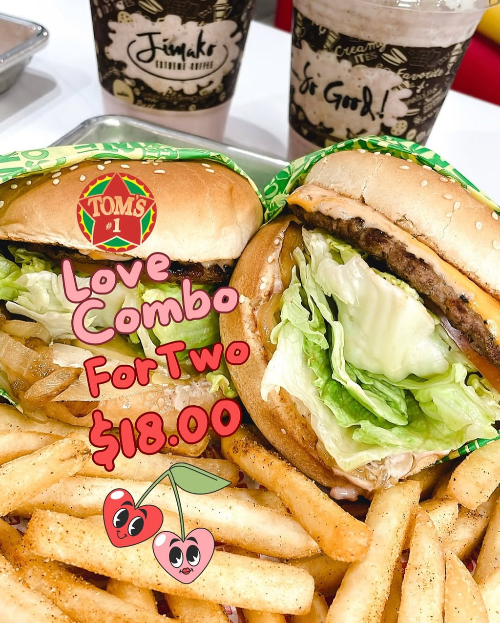 $18 Love Combo for 2 at Tom's #1 World Famous Chili Burgers