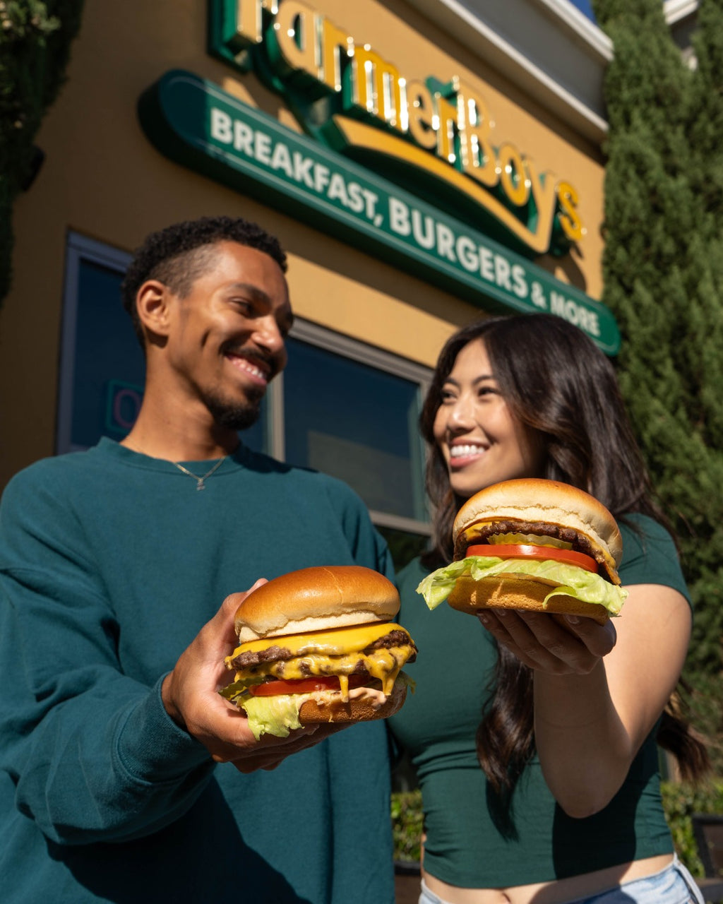 Buy 1 Burger, Get 1 50% Off at Farmer Boys on 2/14