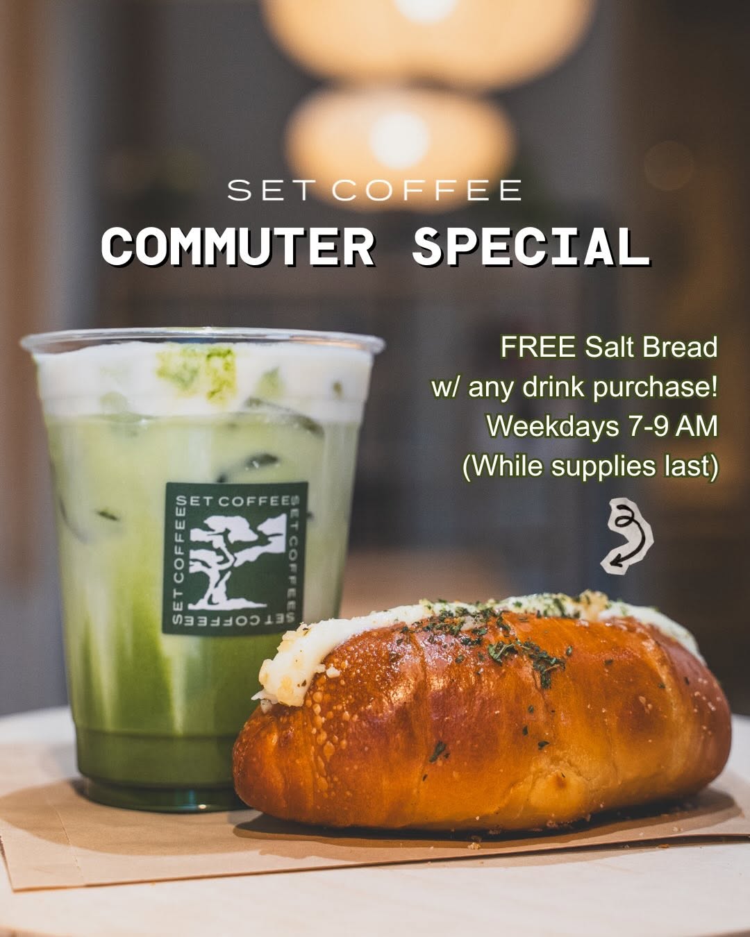 Free Salt Bread with a Drink at Set Coffee for a Limited-Time Only