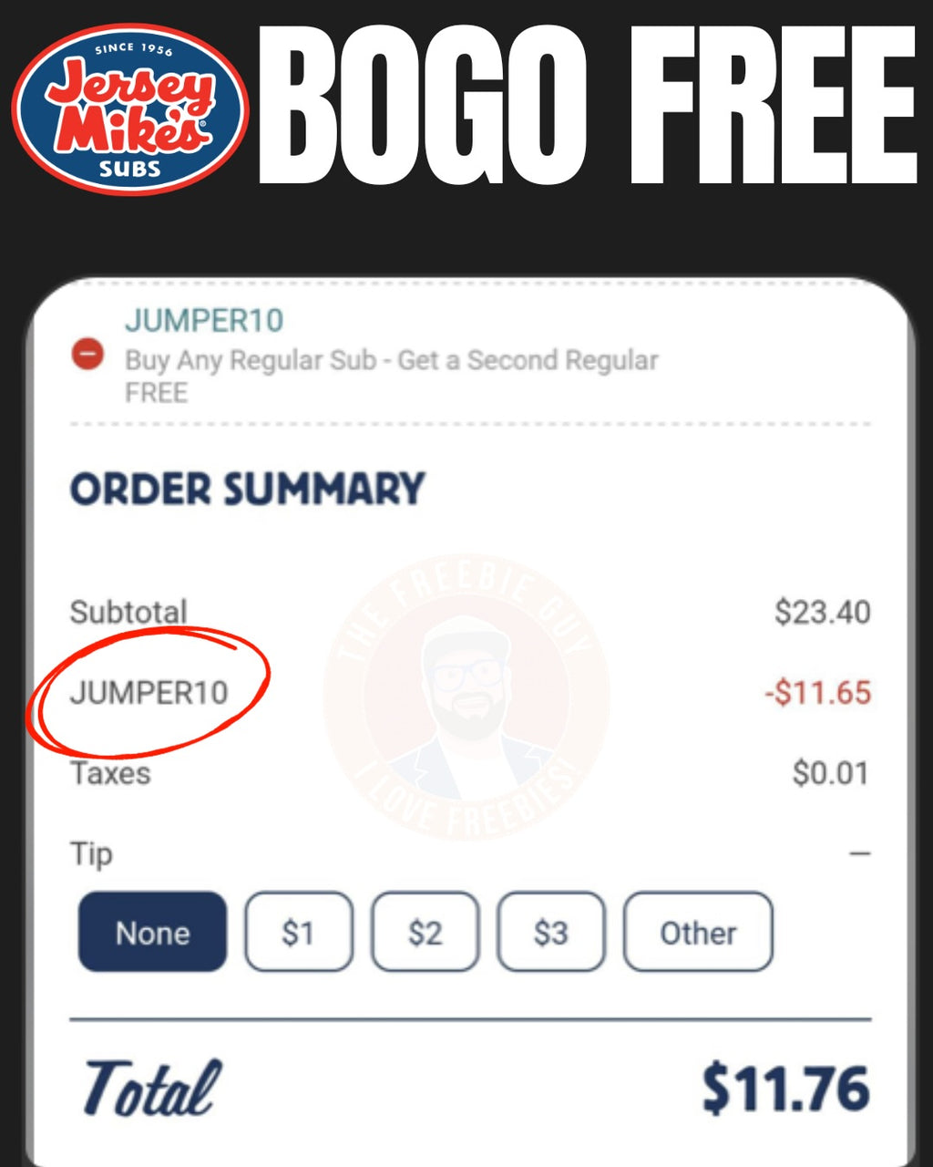 BOGO Regular Subs at Jersey Mike's