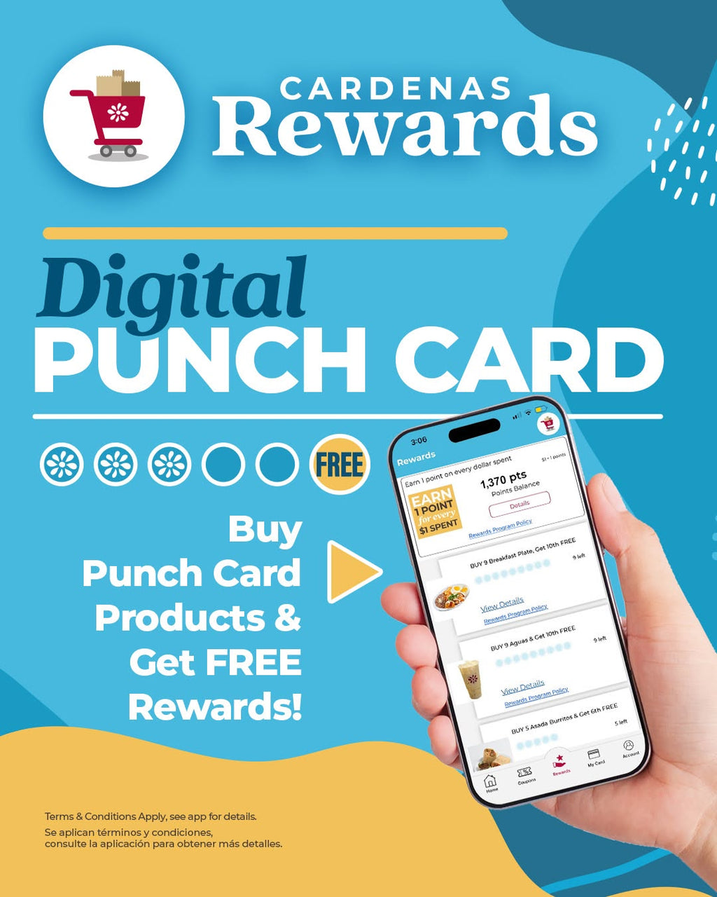 Earn Freebies at Cardenas with their Digital Punch Card
