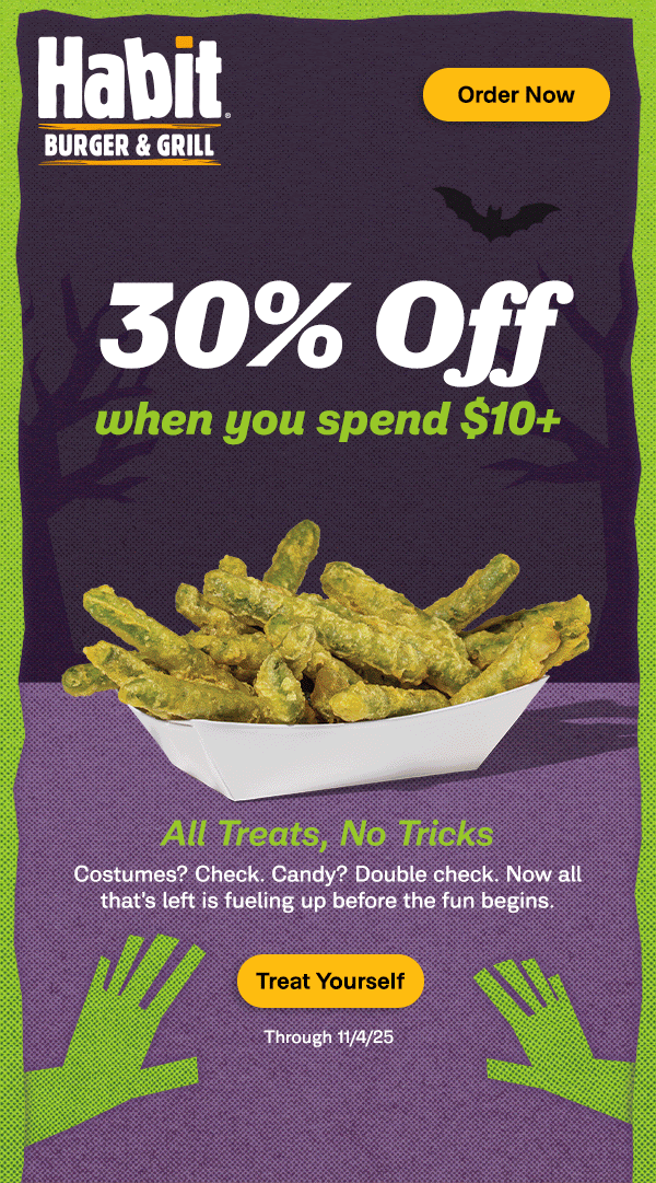 ENDED - 30% off When You Spend $10+ at Habit Burger & Grill